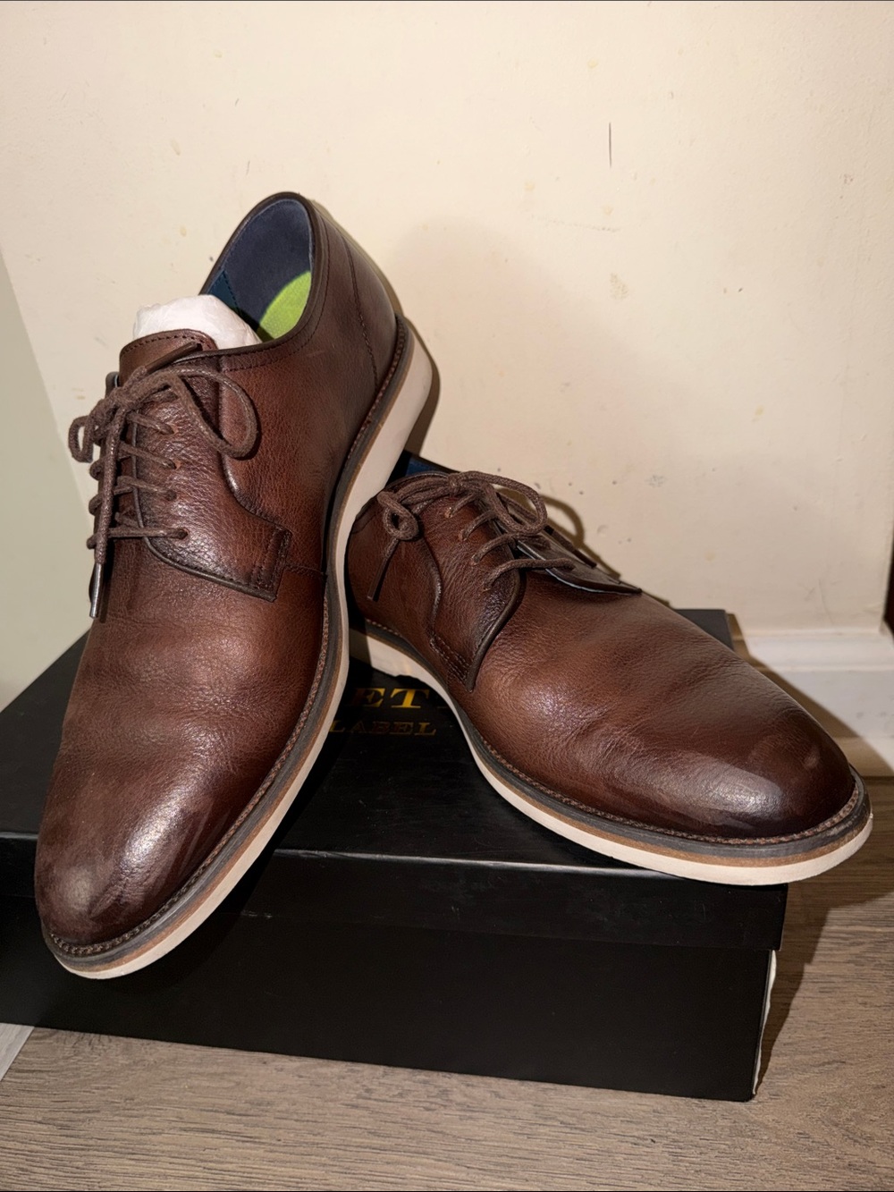 Men's Brown Leather Derby Shoes - Classic Lace-Up